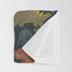 Jurassic Friends (Dark) Throw Blanket Gallery Image 3