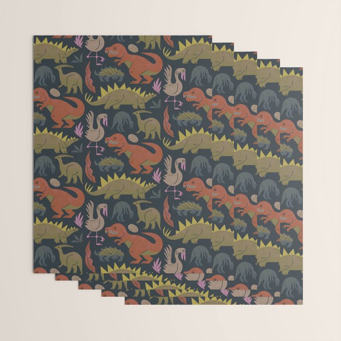 Jurassic Friends (Dark) Wrapping Paper Gallery Image 3