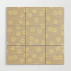 Tiny Flowers / Beige & Lime Wood Wall Art Gallery Image 1