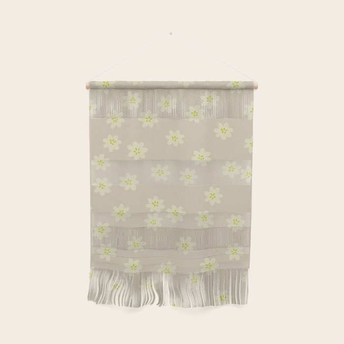 Tiny Flowers / Beige & Lime Wall Hanging Gallery Image 1