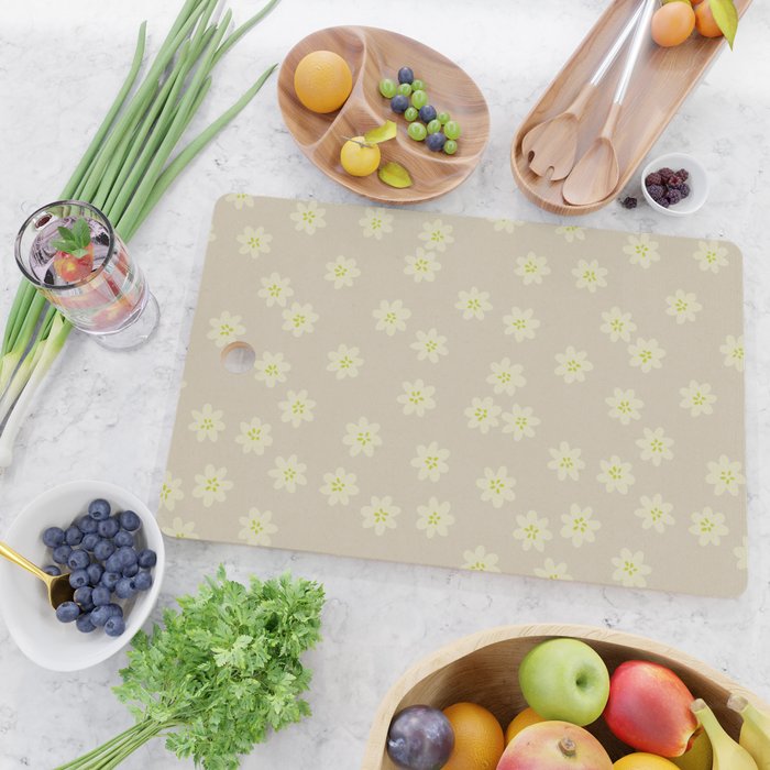 Tiny Flowers / Beige & Lime Cutting Board Gallery Image 2