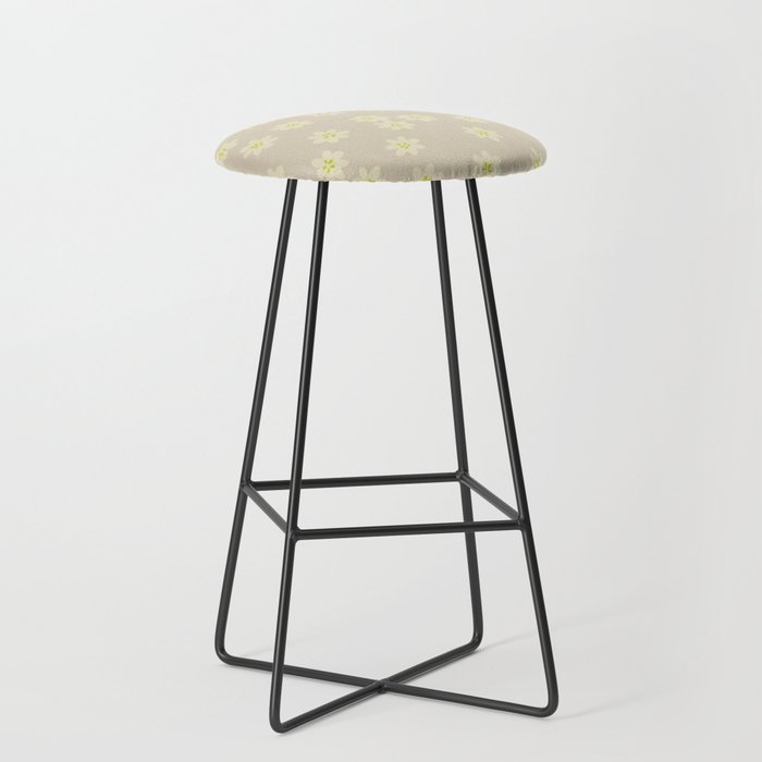Tiny Flowers / Beige & Lime Stool Gallery Image 1