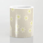Tiny Flowers / Beige & Lime Coffee Mug Gallery Image 4