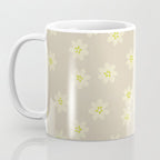 Tiny Flowers / Beige & Lime Coffee Mug Gallery Image 3