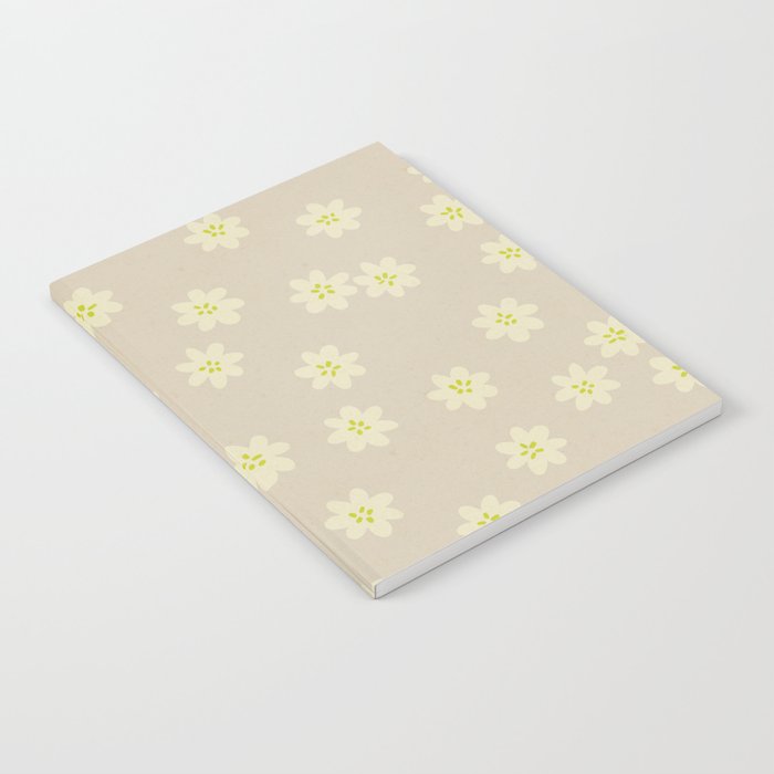 Tiny Flowers / Beige & Lime Notebook Gallery Image 1