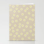 Tiny Flowers / Beige & Lime Stationery Card Gallery Image 2