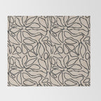 Abstract vintage flower art pattern Throw Blanket Gallery Image 2