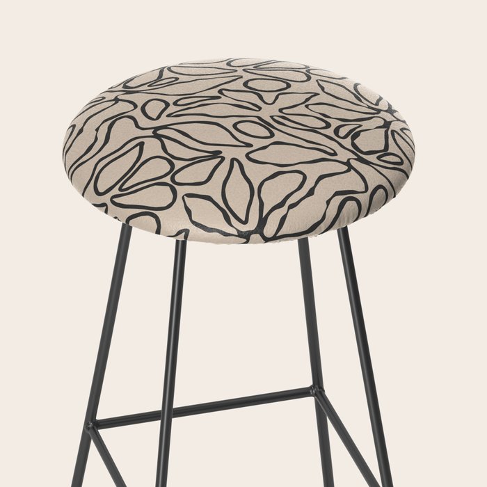 Abstract vintage flower art pattern Stool Gallery Image 2