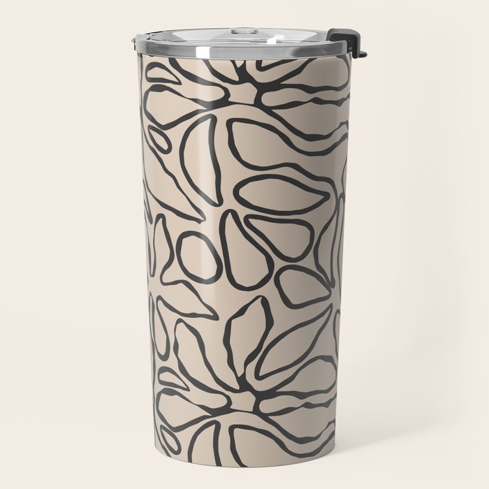 Abstract vintage flower art pattern Travel Mug Gallery Image 2