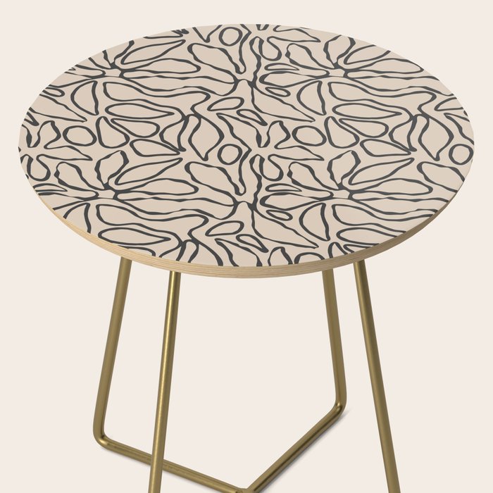 Abstract vintage flower art pattern Side Table Gallery Image 2