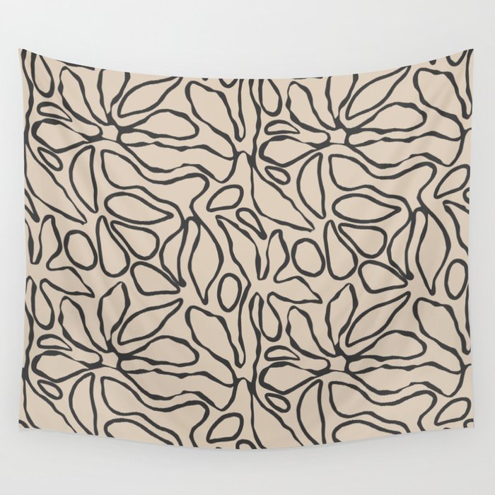 Abstract vintage flower art pattern Wall Tapestry Gallery Image 4