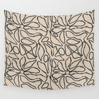 Abstract vintage flower art pattern Wall Tapestry Gallery Image 4