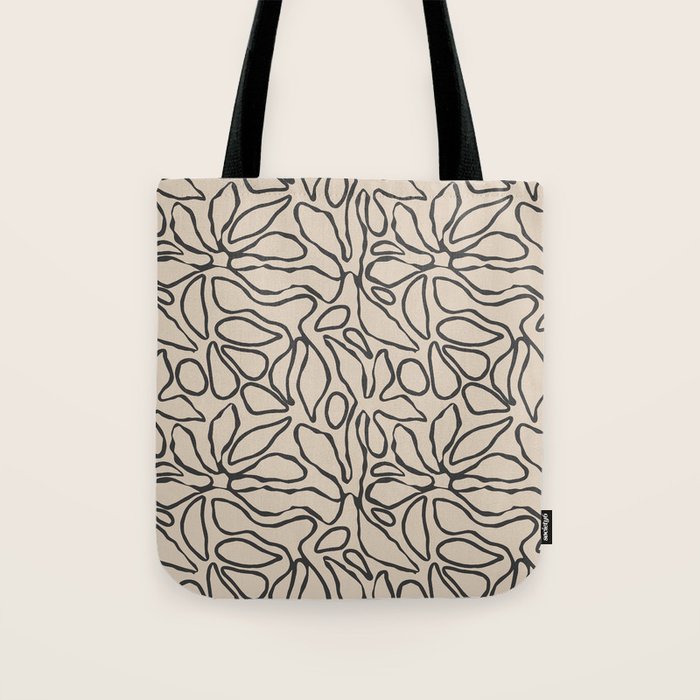 Abstract vintage flower art pattern Tote Bag Gallery Image 1