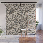 Abstract vintage flower art pattern Wall Mural Gallery Image 1