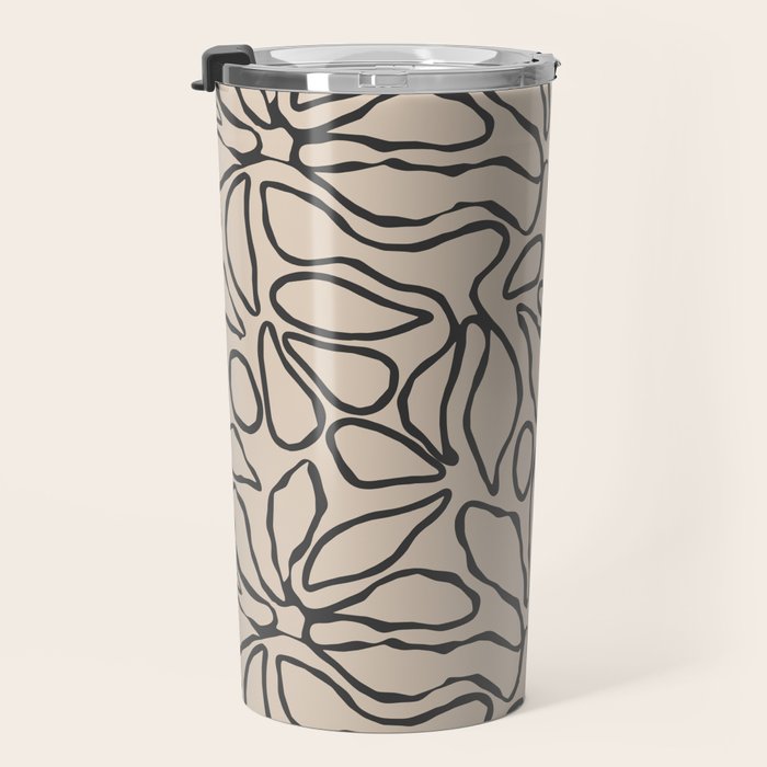 Abstract vintage flower art pattern Travel Mug Gallery Image 3