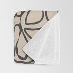 Abstract vintage flower art pattern Throw Blanket Gallery Image 3