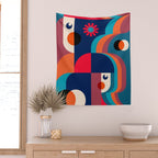 Girls in Colorful Shadows Wall Tapestry Gallery Image 2