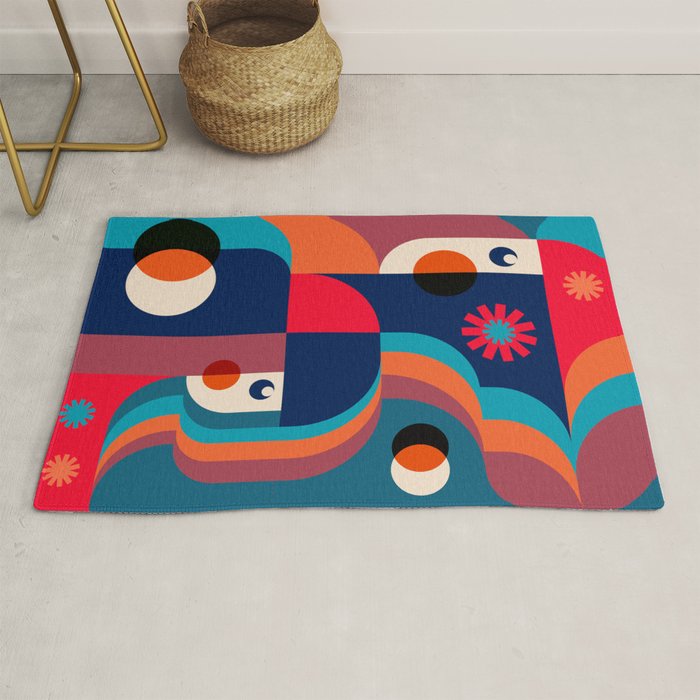 Girls in Colorful Shadows Rug Gallery Image 1