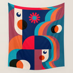 Girls in Colorful Shadows Wall Tapestry Gallery Image 4