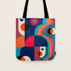 Girls in Colorful Shadows Tote Bag Gallery Image 1