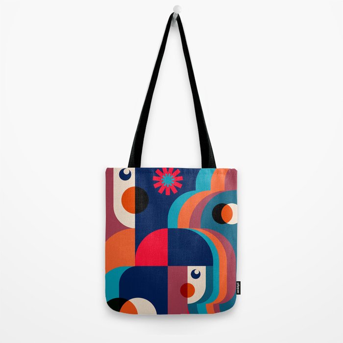 Girls in Colorful Shadows Tote Bag Gallery Image 2