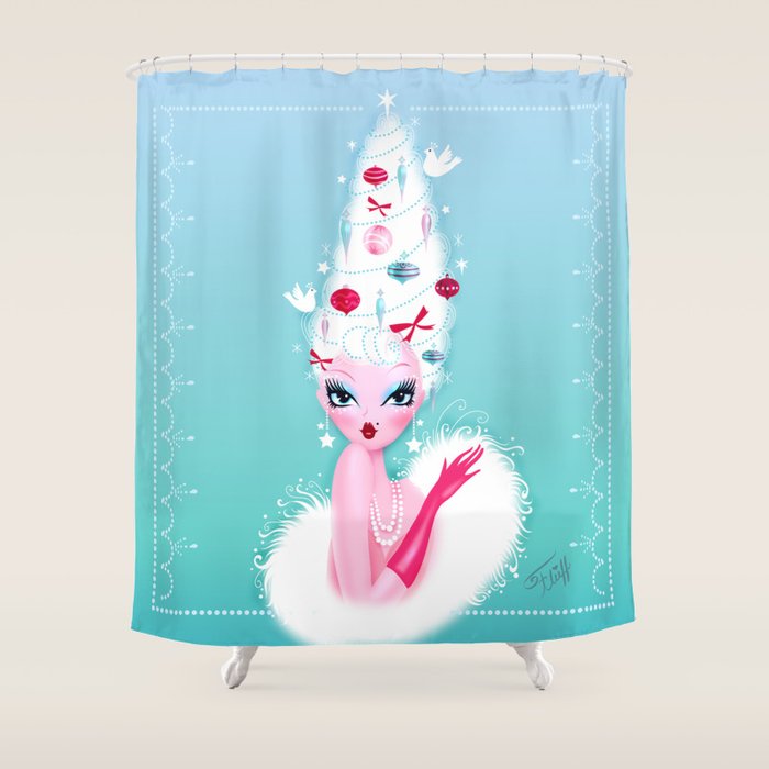 Christmas Coiffure Shower Curtain Gallery Image 1