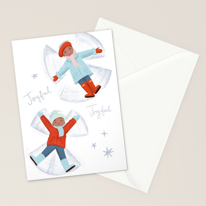 Snow Angels Stationery Card Gallery Image 2