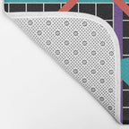 Memphis Pattern - 80s Retro Black Bath Mat Gallery Image 2