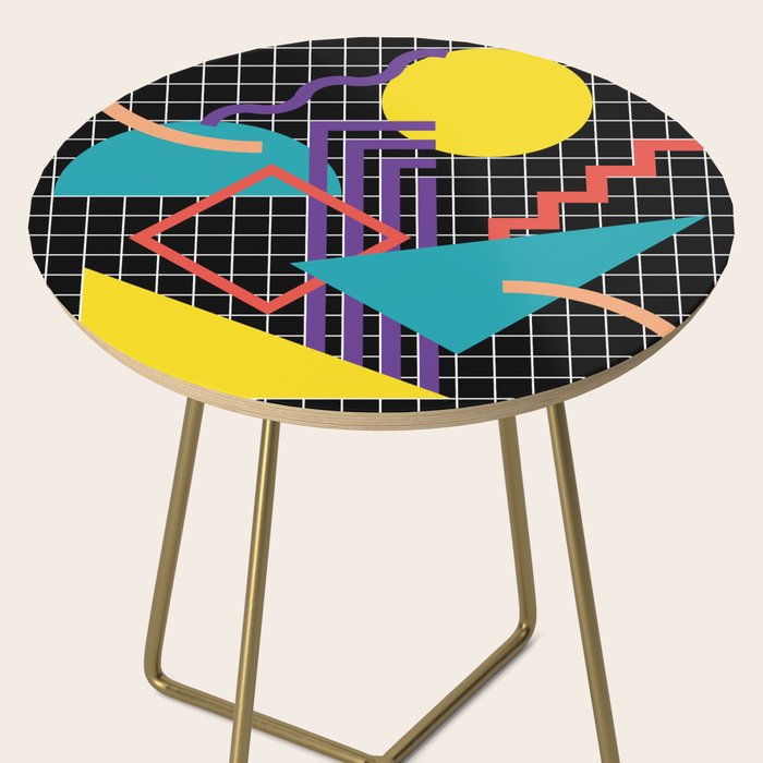 Memphis Pattern - 80s Retro Black Side Table Gallery Image 2
