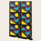 Memphis Pattern - 80s Retro Black Wallpaper Gallery Image 2