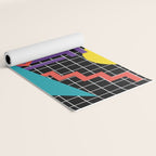 Memphis Pattern - 80s Retro Black Yoga Mat Gallery Image 2