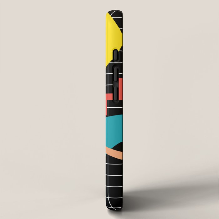 Memphis Pattern - 80s Retro Black iPhone Case Gallery Image 2