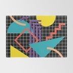 Memphis Pattern - 80s Retro Black Rug Gallery Image 2