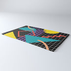 Memphis Pattern - 80s Retro Black Rug Gallery Image 3