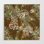 Mushrooms in moon forest G Wood Wall Art Gallery Image 1