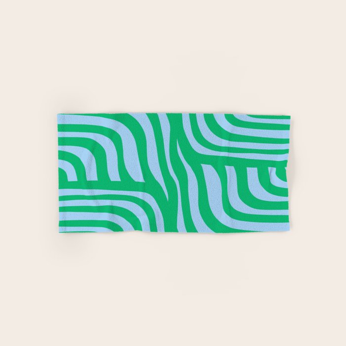 Wavy Zebra Green Bath Towel Gallery Image 1