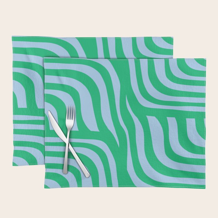 Wavy Zebra Green Placemat Gallery Image 1
