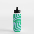 Wavy Zebra Green Water Bottle Gallery Image 2