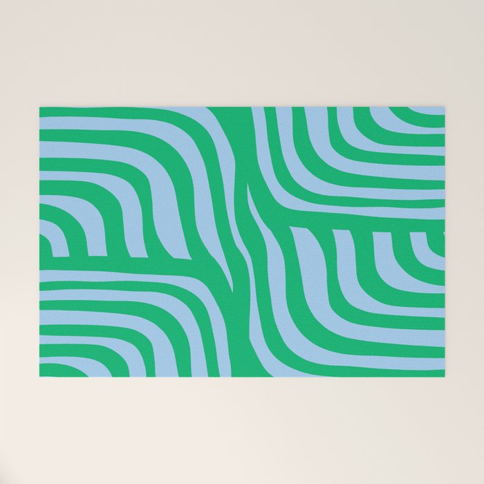 Wavy Zebra Green Welcome Mat Gallery Image 1