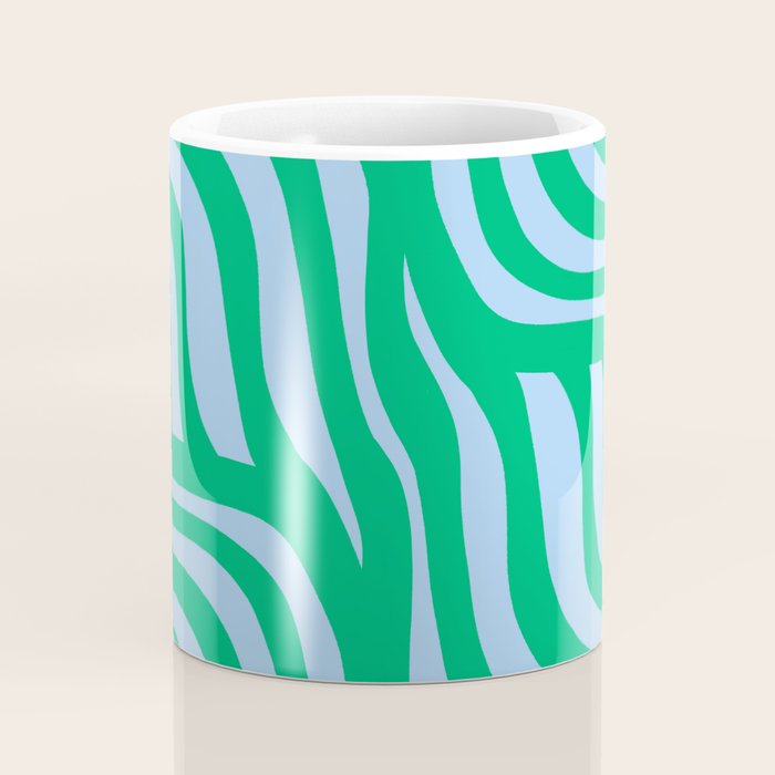Wavy Zebra Green Coffee Mug Gallery Image 4