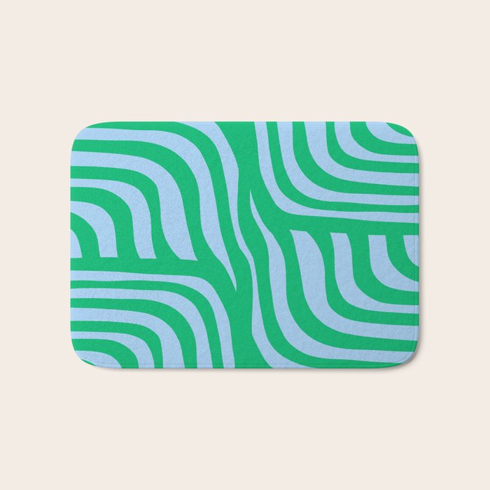 Wavy Zebra Green Bath Mat Gallery Image 1