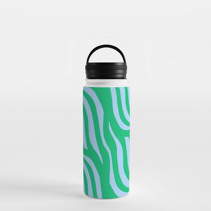 Wavy Zebra Green Water Bottle Gallery Image 3