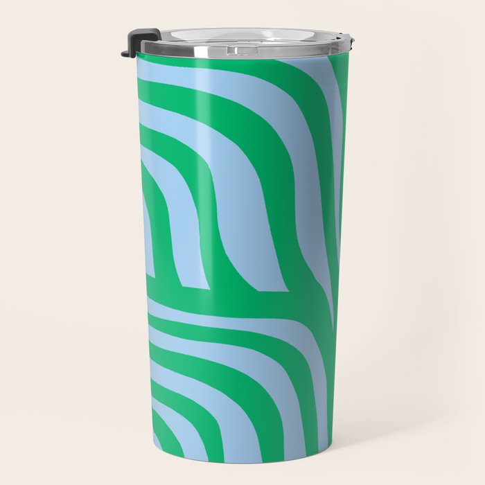 Wavy Zebra Green Travel Mug Gallery Image 3