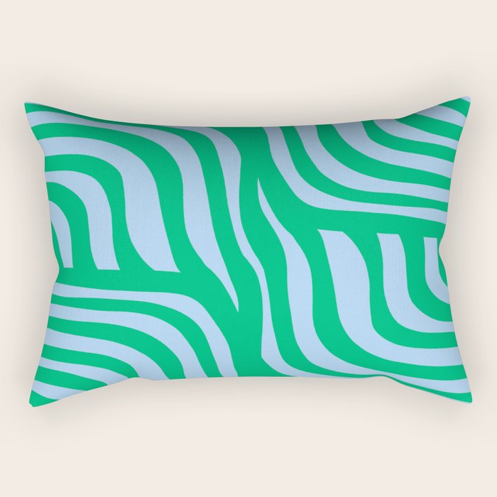 Wavy Zebra Green Rectangular Pillow Gallery Image 2