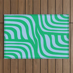 Wavy Zebra Green Outdoor Rug Gallery Image 1