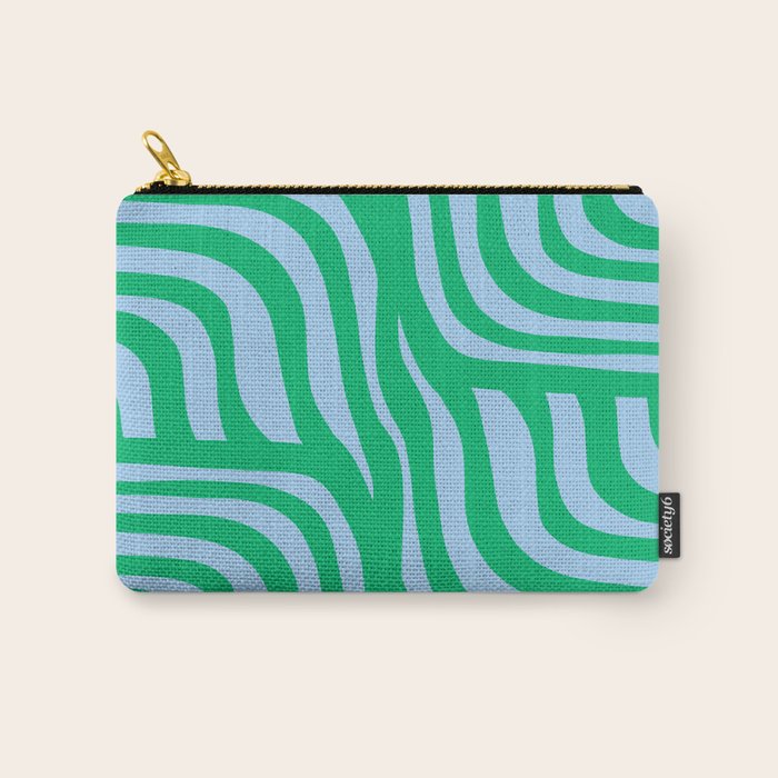 Wavy Zebra Green Carry All Pouch Gallery Image 1