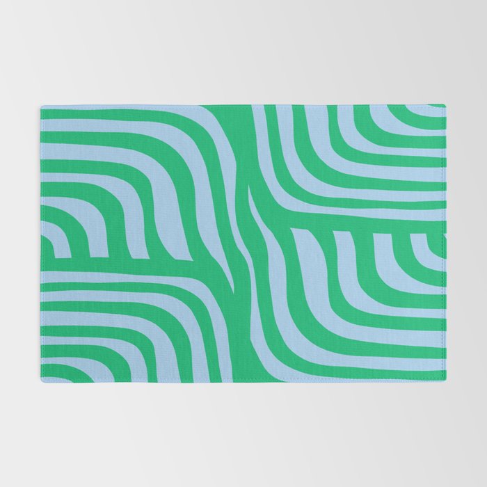 Wavy Zebra Green Rug Gallery Image 2