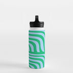 Wavy Zebra Green Water Bottle Gallery Image 3