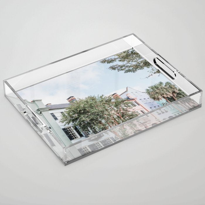 Rainbow Row No. 1 Colorful Charleston Photography Acrylic Tray Gallery Image 1