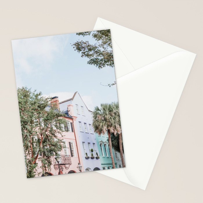 Rainbow Row No. 1 Colorful Charleston Photography Stationery Card Gallery Image 2